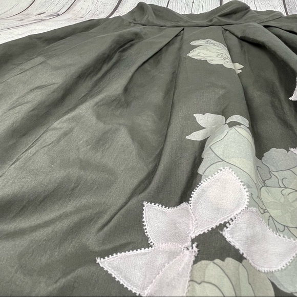 GAP women's NWT silk blend strapless dress slate grey floral applique size 2 - Picture 8 of 15